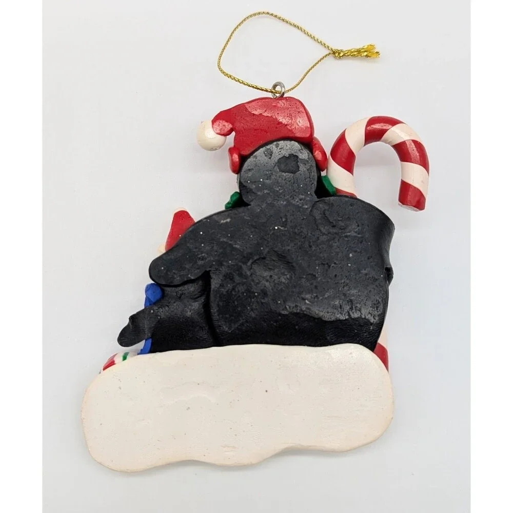 Polymer Clay Dough Penguins Christmas Ornament Mom Dad Child  Candy Cane